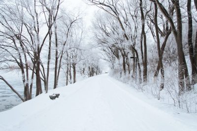 photo of a snowy road.